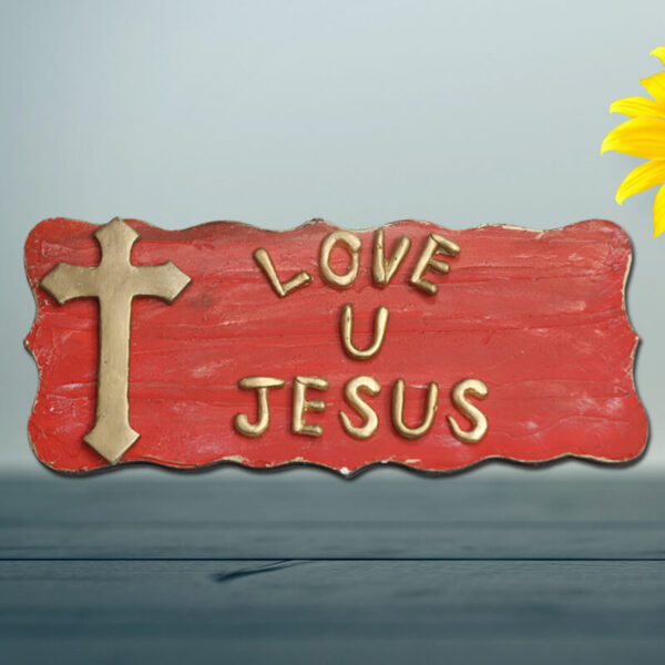 Christian Cross Red Background Rectangle (7x16)